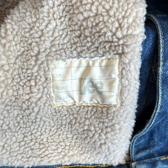 Vintage Lee Shearling Fleece Lined Denim Coat Jean Jacket Size XL - Picture 5 of 11